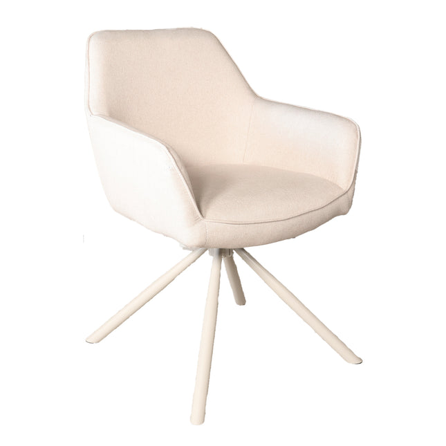 SET DEAL: 4 stuks Eetkamerstoel draaibaar beige stof Lies