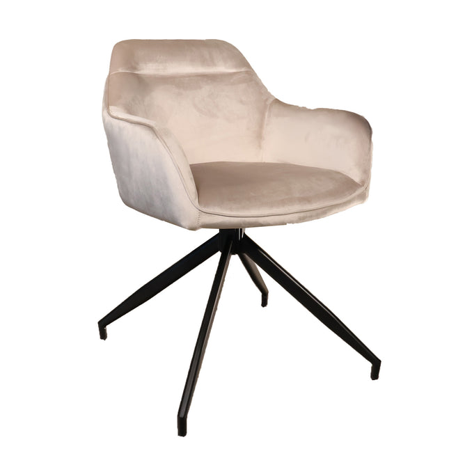 SET DEAL 6 stuks: Eetkamerstoel draaibaar Montana taupe velvet