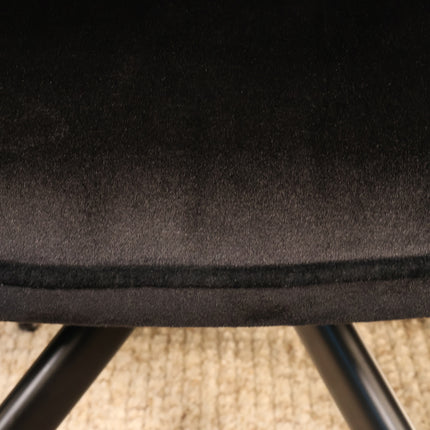 SET DEAL 6 stuks: Eetkamerstoel draaibaar Montana zwart velvet