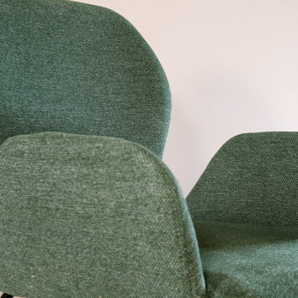 SET DEAL: 4 Eetkamerstoelen geweven stof donkergroen Miley