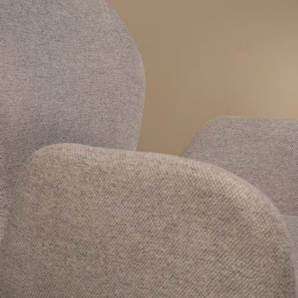 SET DEAL: 6 Eetkamerstoelen geweven stof lichtgrijs Miley