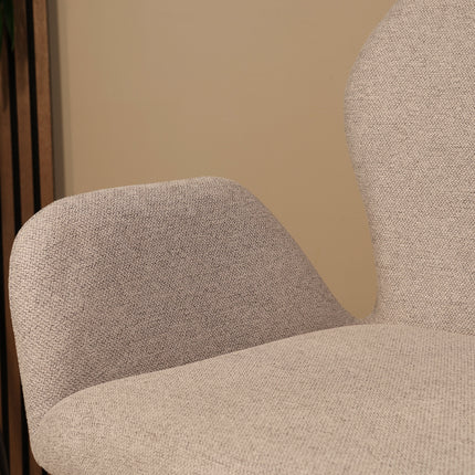 SET DEAL: 4 Eetkamerstoelen geweven stof lichtgrijs Miley