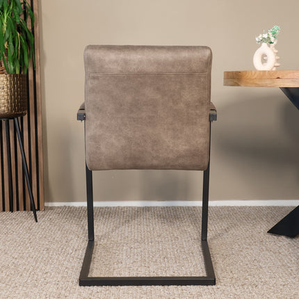 SET DEAL: 6 stuks Eetkamerstoel grijs microvezel Noor