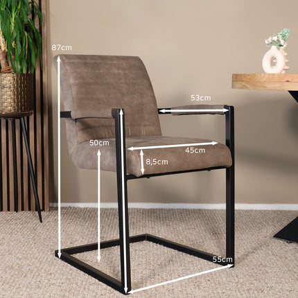 SET DEAL: 4 stuks Eetkamerstoel grijs microvezel Noor