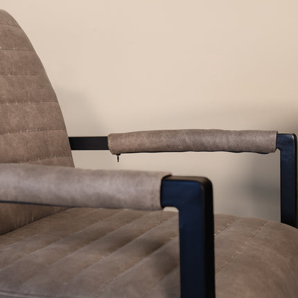 Eetkamerstoel grijs microvezel Noor