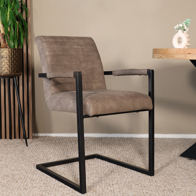 SET DEAL: 6 stuks Eetkamerstoel grijs microvezel Noor