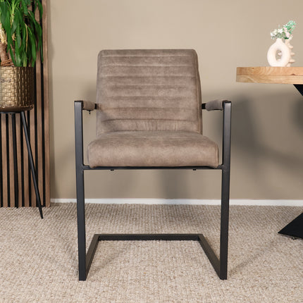 SET DEAL: 4 stuks Eetkamerstoel grijs microvezel Noor