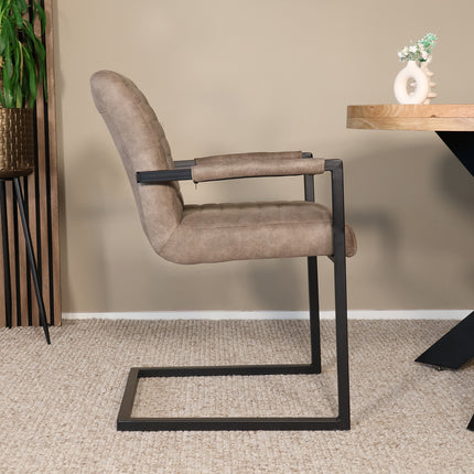 SET DEAL: 4 stuks Eetkamerstoel grijs microvezel Noor