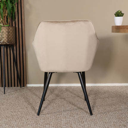 Eetkamerstoel lichtbruin velvet Darcio