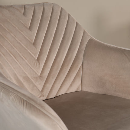 Eetkamerstoel lichtbruin velvet Darcio