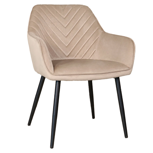 Eetkamerstoel lichtbruin velvet Darcio