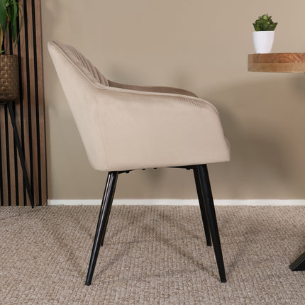 Eetkamerstoel lichtbruin velvet Darcio