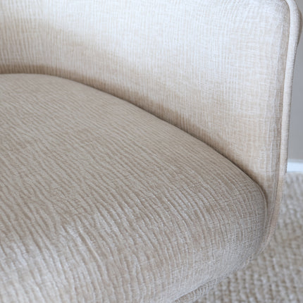 SET DEAL: 4 stuks Eetkamerstoel draaibaar beige chenille Lumi