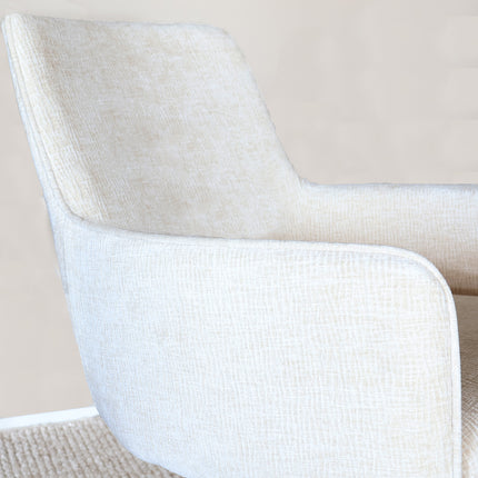 SET DEAL: 4 stuks Eetkamerstoel draaibaar beige chenille Lumi