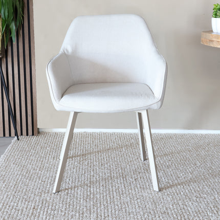 SET DEAL: 6 stuks Eetkamerstoel beige stof Maris