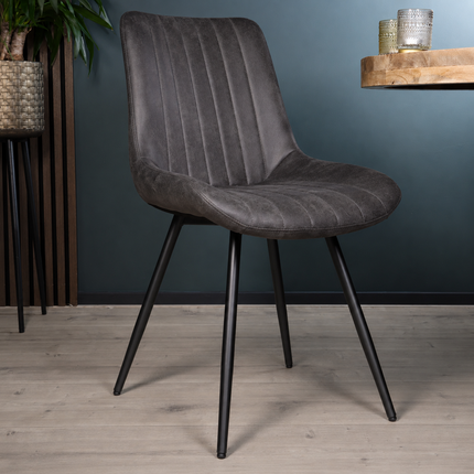 SET DEAL 6 stuks: Eetkamerstoel grijs microvezel Susta
