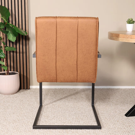 Eetkamerstoel cognac microvezel Milan
