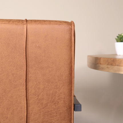 Eetkamerstoel cognac microvezel Milan
