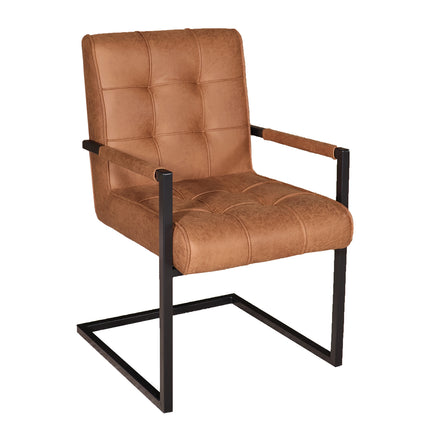 Eetkamerstoel cognac microvezel Milan