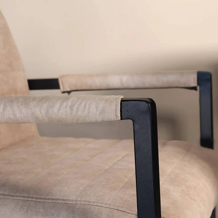 SET DEAL: 4 stuks Eetkamerstoel zand microvezel Noor