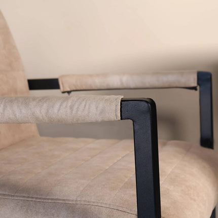 SET DEAL: 6 stuks Eetkamerstoel zand microvezel Noor