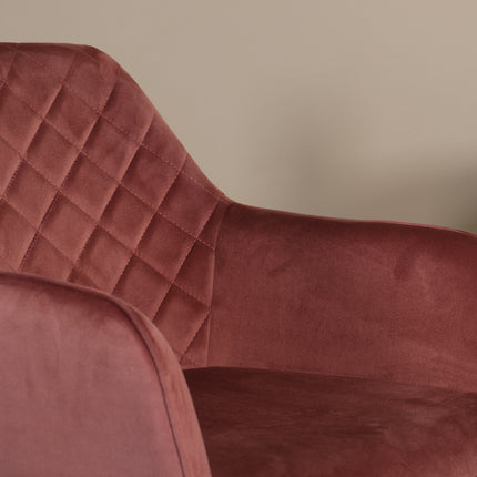 SET DEAL 4 stuks: Eetkamerstoel roze velvet Yurgan