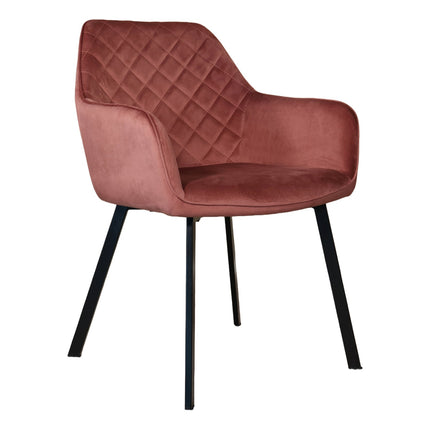 SET DEAL 6 stuks: Eetkamerstoel roze velvet Yurgan