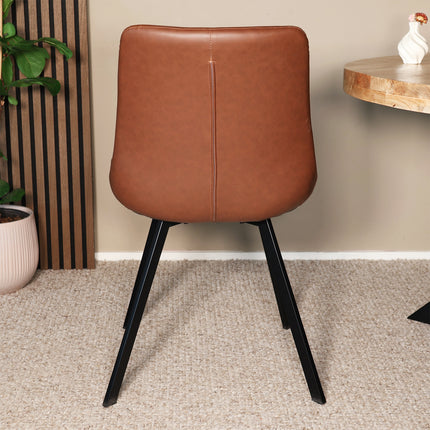 SET DEAL: 6 Eetkamerstoelen cognac kunstleder Susta