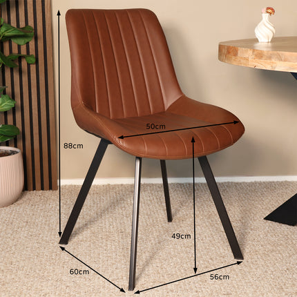 SET DEAL: 6 Eetkamerstoelen cognac kunstleder Susta