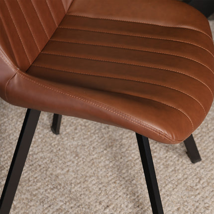 SET DEAL 4 stuks: Eetkamerstoel cognac kunstleder Susta