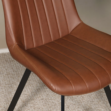 SET DEAL: 6 Eetkamerstoelen cognac kunstleder Susta