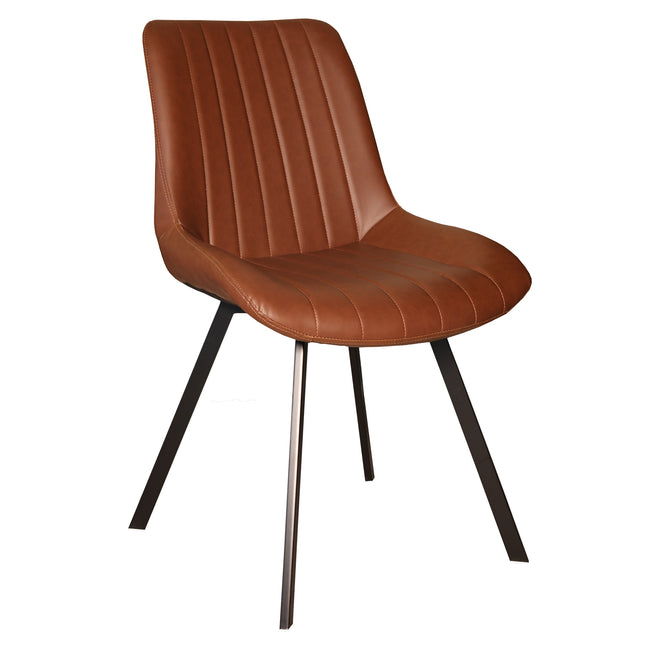 SET DEAL: 4 Eetkamerstoelen cognac kunstleder Susta