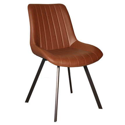 SET DEAL: 6 Eetkamerstoelen cognac kunstleder Susta