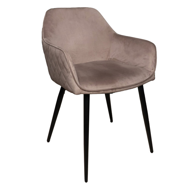 Eetkamerstoel taupe velvet Ares