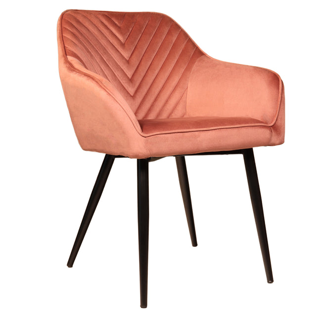 Eetkamerstoel roze velvet Darcio