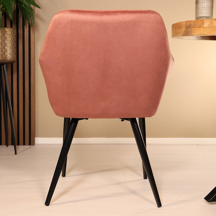 Eetkamerstoel roze velvet Darcio