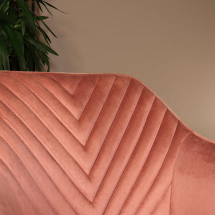Eetkamerstoel roze velvet Darcio