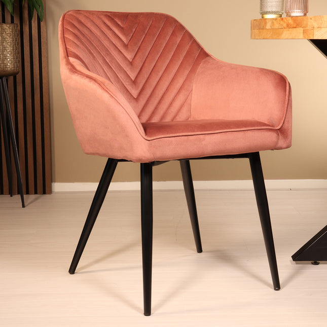 Eetkamerstoel roze velvet Darcio
