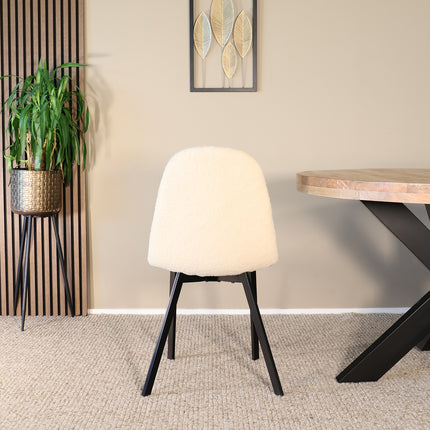 SET DEAL: 4 Eetkamerstoelen zand teddy Simpy