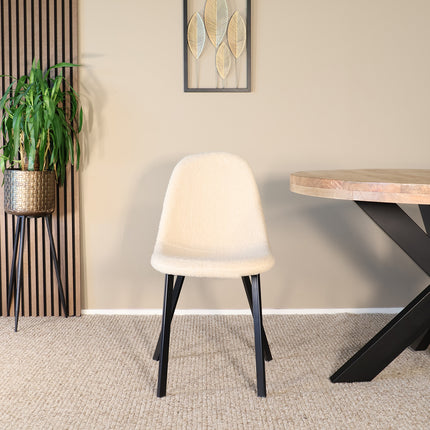 SET DEAL: 6 Eetkamerstoelen zand teddy Simpy