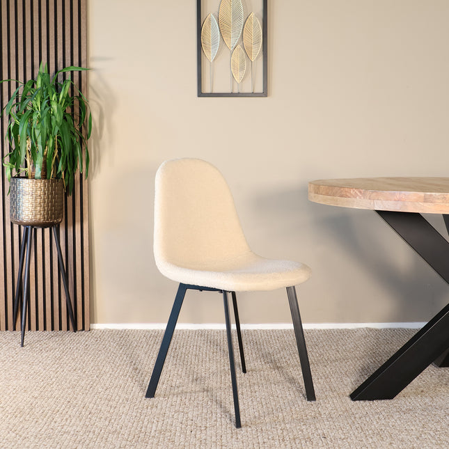 SET DEAL: 4 Eetkamerstoelen zand teddy Simpy