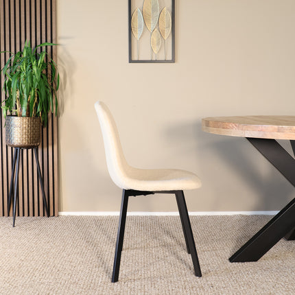 SET DEAL: 4 Eetkamerstoelen zand teddy Simpy