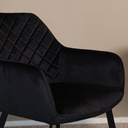 SET DEAL 4 stuks: Eetkamerstoel zwart velvet Yurgan