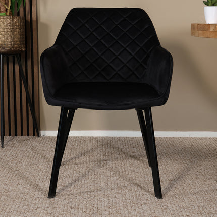 Eetkamerstoel zwart velvet Yurgan