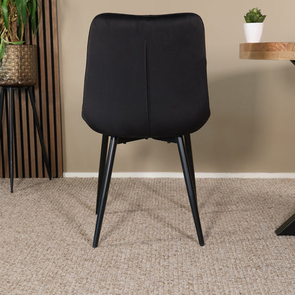 Eetkamerstoel zwart velvet de Vince