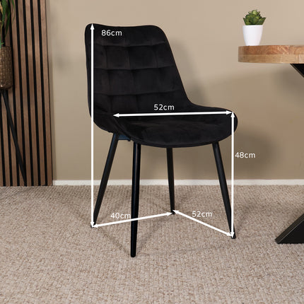 Eetkamerstoel zwart velvet de Vince