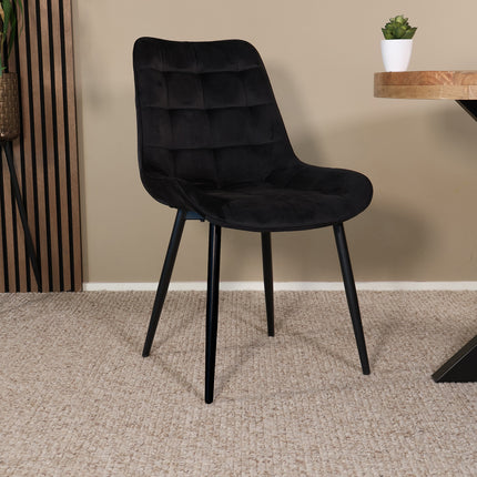 Eetkamerstoel zwart velvet de Vince
