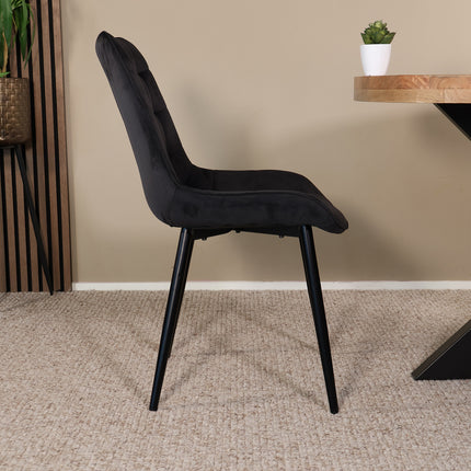 Eetkamerstoel zwart velvet de Vince