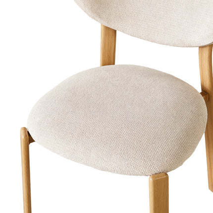 Eetkamerstoel Japandi beige Benja lichtbruin