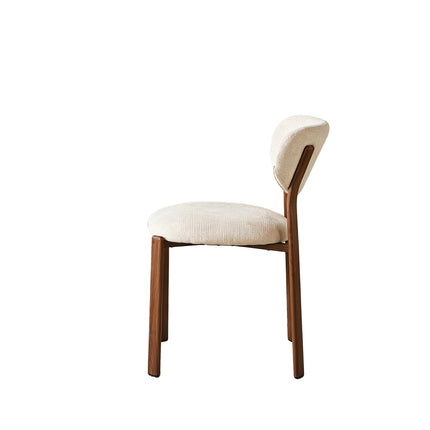SET DEAL 6 stuks: Eetkamerstoel Japandi beige Benja walnoot